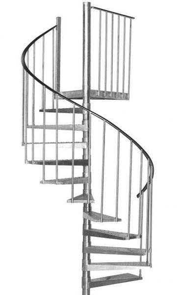 Escalier hélicoïdal bois fer inox 